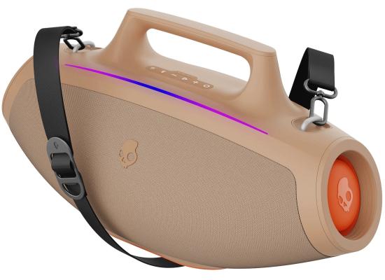 Skullcandy Barrel Bluetooth Boombox Speaker – Water-Resistant Wireless Portable Speaker, with LED Lightshow Mode, 12 Hour Battery, Multi-Link, & USB-C & USB-A Output Charging - Primer